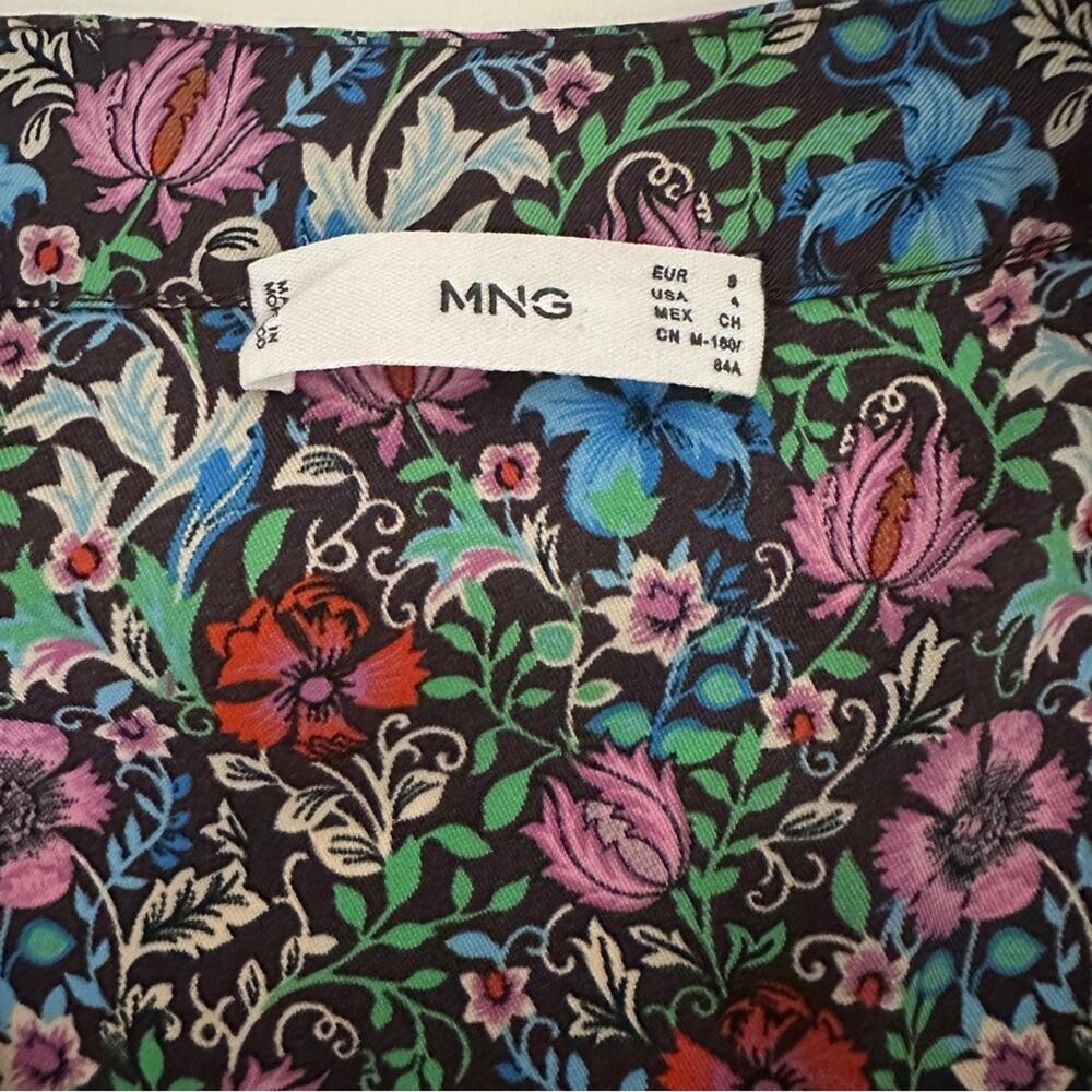 MANGO Printed Floral Dress with Balloon Sleeves Size 4 - Picture 9 of 12